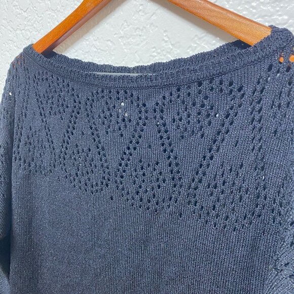 St. John Womens Black Crew Neck Knitted Mini Dress Sz 6 - Picture 8 of 9